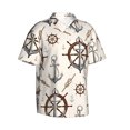 thumbnail image 3 of Xecao Anchor with Rope print Hawaiian shirt - a stylish short-sleeve button-down for men, perfect for casual beach and tropical outings., 3 of 9