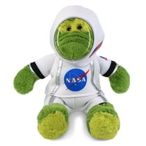 DolliBu Sitting Green Alligator Astronaut Plush Toy - Super Soft Wild Life Astronaut Stuffed Animal with Space Helmet and NASA Astronaut Suit, Spaceman Doll Decor for Girls and Boys - 10 Inch