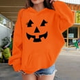 thumbnail image 2 of Mercatoo Halloween Pumpkin Cute Hoodies for Teen Girls 𝐅𝐥eece Warm Oversized Pullover Hoodie Sweatshirts Tween Youth Tops, 2 of 4