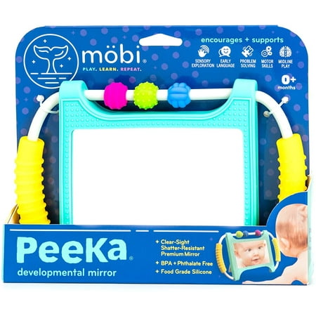 Mobi Peeka Tummy Time Mirror Sensory Toy Silicone Montessori Toy for Babies