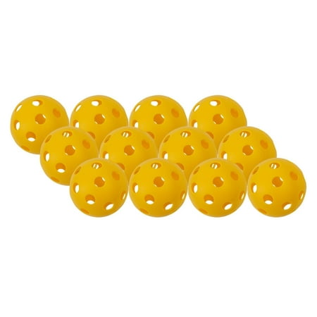Yellow Plastic Softballs: Hollow Wiffle Balls for Sport Practice or Play - 12 Pack, ATHLETIC SOFTBALL EQUIPMENT: Spend time outdoors with Champion Sports’.., By Champion