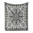 thumbnail image 1 of Ethnic Soft Flannel Fleece Throw Blanket, Mandala Floral Lace Oriental Paisley Design Lace Image Artwork, Cozy Plush for Indoor and Outdoor Use, 60" x 80", Charcoal Grey White, by Ambesonne, 1 of 6