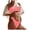 D164/Pink, variant on Afdoent Womens Bikini Sets Women Two Piece Solid Color Swimwear High Waisted Split Swimsuit Bikini Beachwear Padded Swimwear Beachwear