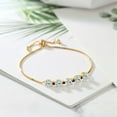 thumbnail image 3 of Gem Stone King 3.74 Ct Sky Blue Topaz Blue Sapphire 18K Yellow Gold Plated Silver Tennis Bracelet for Women, 3 of 3