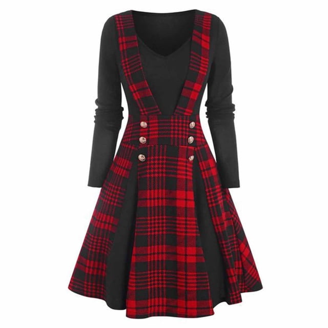 FhsagQ Robes Princesse Robes de Noël pour Filles 4T Enfants Tout-Petits Bébés Filles Printemps Été Imprimé Décontracté Col Rond Manches Longues Robe Princesse Robe Débardeur Robe de Plage Rouge 15-16 Ans