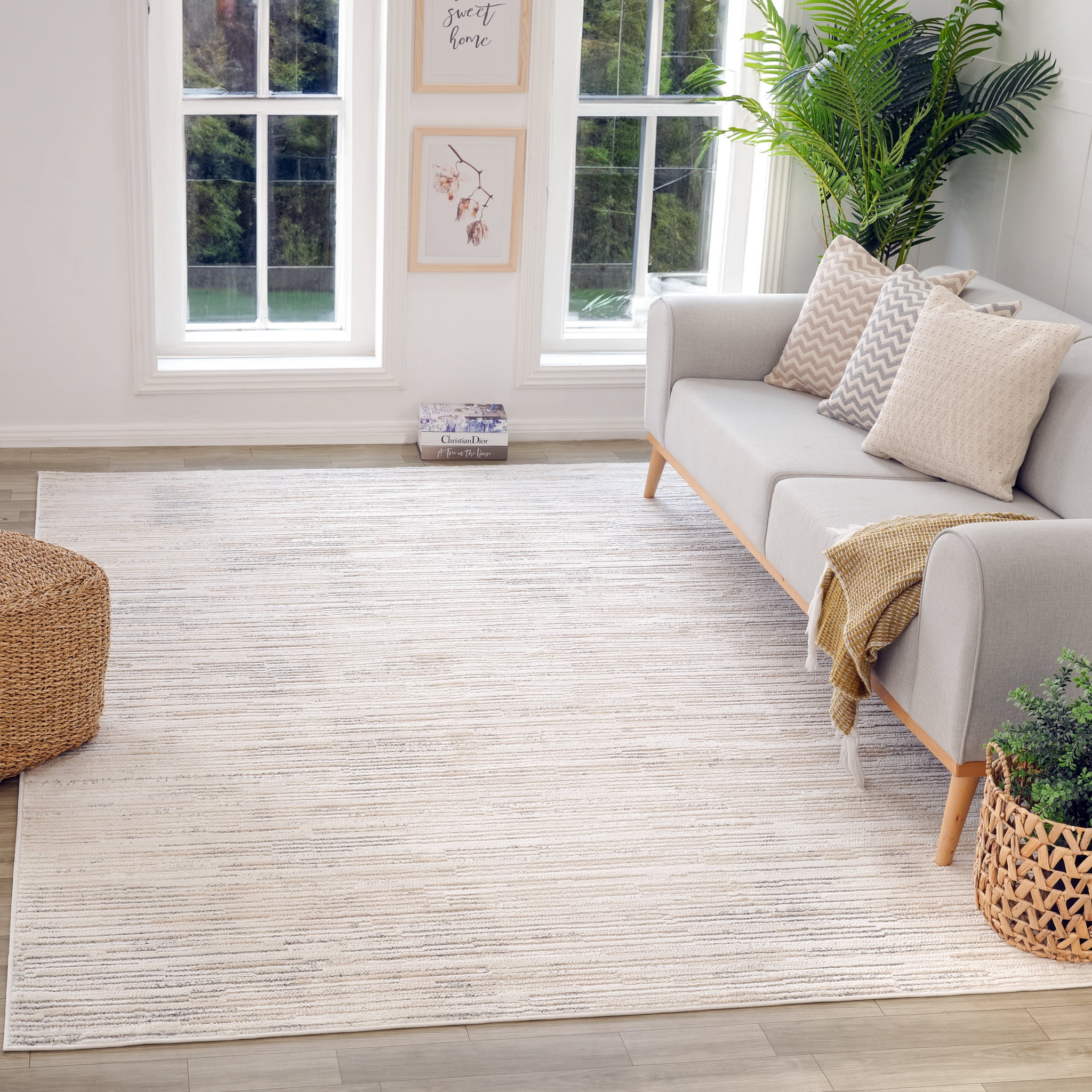 Rug Branch Astra 9'x12' (Exact Size: 9'2" x 12'5") Modern Indoor Area Rug, Beige Cream - Living Room, Bedroom, Dining Room, and Kitchen