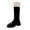 Black, variant on Luxalzxs Boots for Women Winter Plus Size Fleece Lined Lapel Thigh High Knight Boots