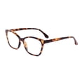 thumbnail image 2 of OPULIZE KAT Reading Glasses - Cat-Eye Frame - Shiny Brown Tortoiseshell - Men & Women - Spring Hinges - R59-2 - +1.00, 2 of 7