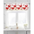 thumbnail image 2 of Valentine's Sweeping Love Linen Curtain Valance for Bedroom/Bathroom/Kitchen/Office/Living/Dining Room Windows,Red Fantasy Gradient Color Rod Pocket Topper Drapes Decorative Cafe Drapery Panel 42x18, 2 of 6