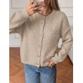 thumbnail image 3 of PRETTYGARDEN Women's Button up Chunky Knit Cardigan Sweaters Crew Neck, Long Sleeve, Oversized Sweaters, Relaxed Fit, Soft Cozy Casual Outerwear, Fall Outfits, Winter Fashion Clothing, 3 of 9