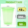 thumbnail image 2 of JJEAN-50 Pack Green Clear Plastic Cups 12 oz Disposable Drinking Cups for Wedding Green Birthday Party Supplies, 2 of 4