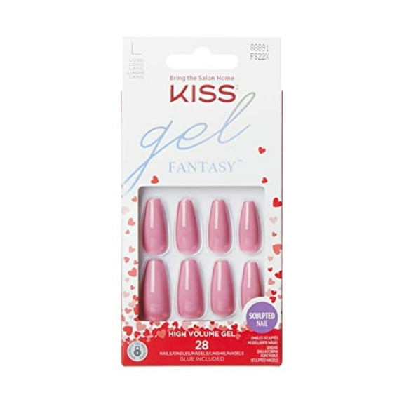 KISS Gel Fantasy Valentine’s Day Sculpted Nails, ‘Flower Bouquet’, 28 Count