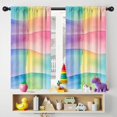 thumbnail image 5 of Blackout Kids Curtains,Colorful Watercolor Stripe Pattern Childrens Insulated Curtains Set Of 2,Bedroom Essentials,Toddler Room Decor 42"x54", 5 of 5