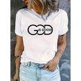 thumbnail image 1 of Women's Casual Short Sleeve T-Shirt, Round Neck, "God Is Good" Graphic Tee, Relax Fit, Sporty Style, Soft Tee For Adult, Men, Women, Teen, Teenager, Adolescent, Youth, 1 of 5