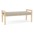 thumbnail image 1 of Pemberly Row Waiting Reception 2 Seat Bench Wood Frame in Brown, 1 of 5