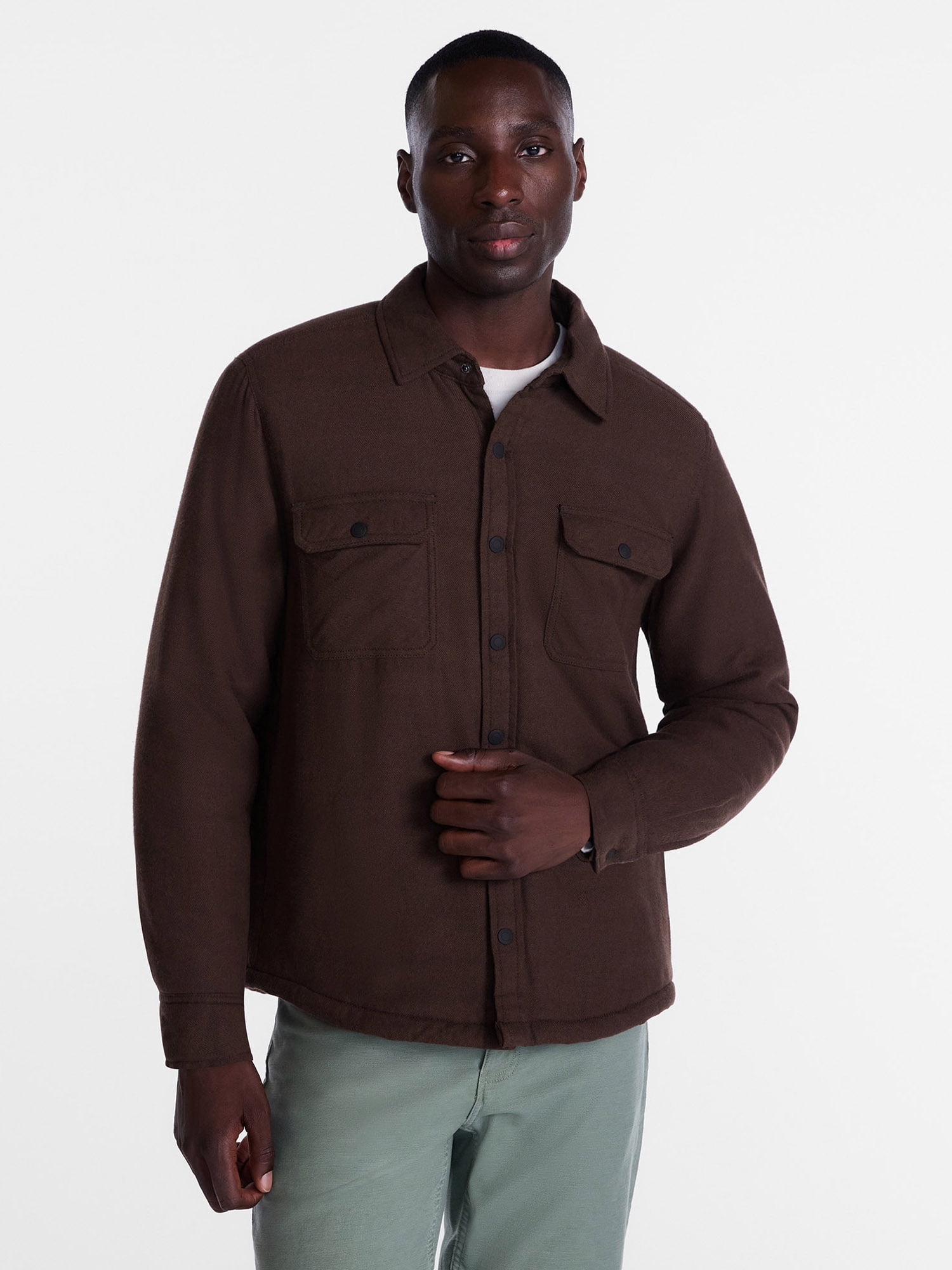 George Men's and Big Men's Shirt Jacket with Long Sleeves, Sizes S-3XL
