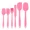 Pink, variant on 6 Pieces Silicone Spatula Set Food Grade Non Stick Heat Resistant Spatulas Turner for Cooking Baking Mixing Baking Tools