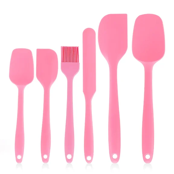 6 Pieces Silicone Spatula Set Food Grade Non Stick Heat Resistant Spatulas Turner for Cooking Baking Mixing Baking Tools