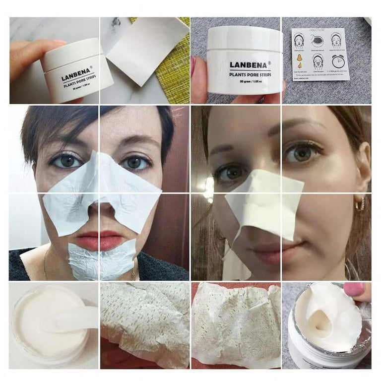 1-3psc Lanbena New Blackhead Remover Masque Nasal Noir Pore Strip Strips  Acné Peel Off Facial Nose Mask 30g