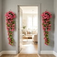 thumbnail image 5 of Ouuluon Fake Flowers Artificial Wisteria Hanging Flowers, 33in Realistic Silk Fake Wisteria Vine Garland for Wedding Arch Wall Garden Fence Indoor, 5 of 6