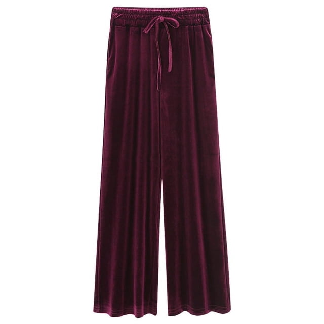 Pantalones anchos de terciopelo dorado para mujer, pantalones holgados de talle alto de talla grande para mujer, pantalones casuales ajustados Jin Fat Sister 200