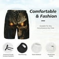 thumbnail image 3 of Sikiie Metal Evil Skull Print Men's Double Layer Swimming Trunks, Adjustable Waistband and Pockets Sports Swimming Trunks, Beach Swimwear-Small, 3 of 6