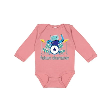 

Inktastic Future Drummer Robot Gift Baby Boy or Baby Girl Long Sleeve Bodysuit