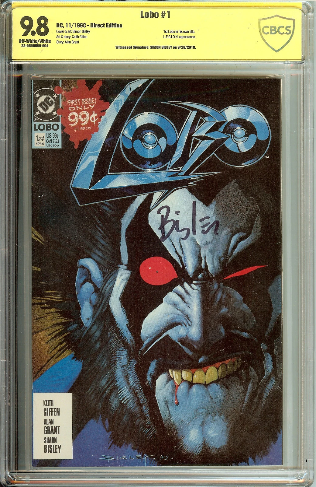 Lobo #1 (DC Comics, 1990) – CBCS 9.8 – Signed by Simon Bisley