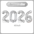 thumbnail image 2 of Globos de aluminio Villorem 2026 plateados, 40 cm, feliz año nuevo, 4 unidades, 2 of 7