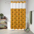 thumbnail image 6 of No Hook Shower Curtain with Built-in Rings - Halloween Haunted Pumpkin Grimace Washable Waterproof Fabric Bathroom Curtains for Hotel,Rentals, Stall 36 X 72 Inch , Orange Black, 6 of 9