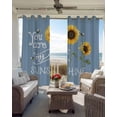 thumbnail image 3 of Sunflowers Blackout Curtains 96 Inch Length 2 Panels Set, Modern Bee You Are My Sunshine Blue Full Shading Curtains for Windows, Blackout Curtains for Bedroom Living Room 52"x96", 3 of 8