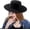 Black 1, variant on Fashion Classic Black Fedora Flat Hat, Wide Brim Jazz Hats Church Derby Cap for Women and Men Causal Wear