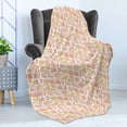 thumbnail image 4 of Shells Soft Flannel Fleece Blanket, Sea Creatures and Different Forms of Mollusca with Coffee Bean Shell, Cozy Plush for Indoor and Outdoor Use, 50" x 70", Salmon Coral and Mustard, by Ambesonne, 4 of 5