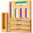 thumbnail image 5 of Bamboo Drawer Organizer for Bag & Wrap Storage, Multi - Compartment, for Kitchen Drawer Tidy（, 5 of 6