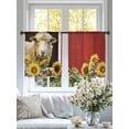 thumbnail image 4 of Sheep Sunflowers Sheer Curtains 2 Panels Set White Yellow Flower Bee Farms Animal Oil Painting Sheer Window Curtains Light Filtering Rod Pocket Voile Drapes for Bedroom Living Room 52"x54", 4 of 8