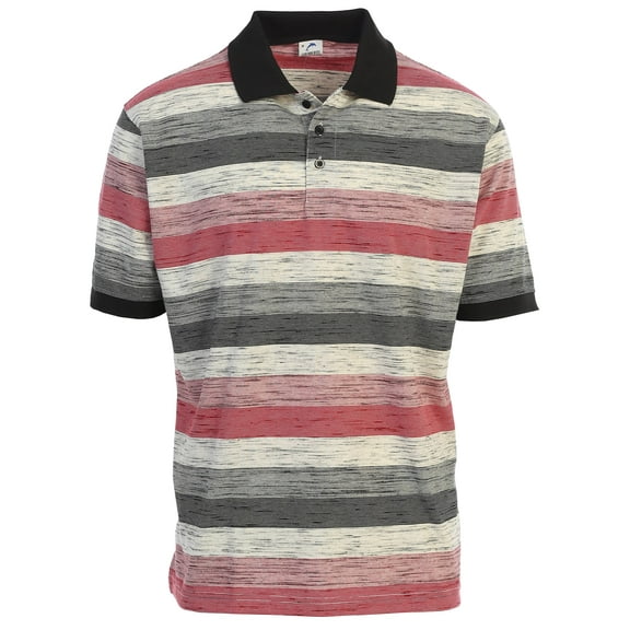 Gioberti Mens Club Stripe Polo Shirt - Short Sleeve, Regular Fit, Yarn Dye