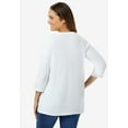 thumbnail image 2 of Woman Within Plus Size Perfect Three-Quarter Sleeve V-Neck Tee (Petite Available), 2 of 6