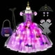 thumbnail image 2 of Disfraz de bruja con luz LED para niñas de Halloween, vestido con tutú de murciélago, disfraz de carnaval, fiesta, vestido de baile hecho a mano para niños pequeños, 2 of 5