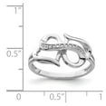 thumbnail image 4 of Sterling Silver Rhodium Plated Diamond Double Heart Ring, 4 of 6