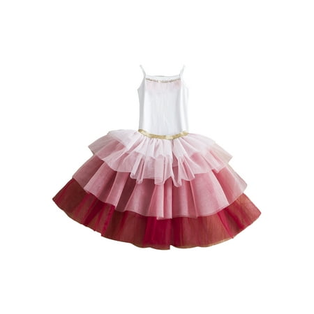 

Toddler Girls Lace Trim U-Neck Sleeveless Tops+ High Waist Tiered Skirt
