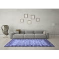 thumbnail image 3 of Ahgly Company Machine Washable Indoor Round Oriental Blue Traditional Area Rugs, 4' Round, 3 of 4