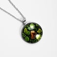 thumbnail image 4 of Saint Patrick's Day Glass Circular Pendant Necklace | Stylish Glass Design Pendant Necklaces, 4 of 5