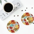 thumbnail image 5 of Balery 6 Pcs Fall Maple Leavesleather Coasters Set, Drink Table Cup Coasters For Living Room Kitchen Coffee Decor, 5 of 9