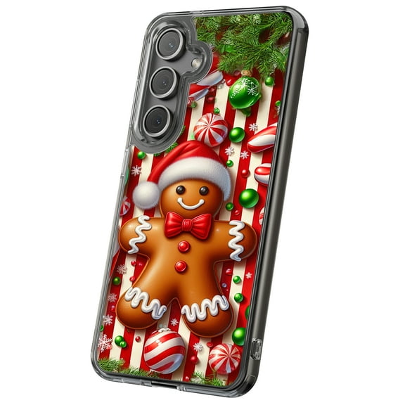 For Samsung Galaxy S10, Hybrid Clear, Gingerbreadman Print, USA