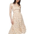 thumbnail image 2 of ZAXARRA Robe Midi Décontractée d'Été pour Femmes Couleur Unie/imprimé Floral Sans Manches Dos Nu à Volants Robe Trapèze Mode Soirée, 2 of 6