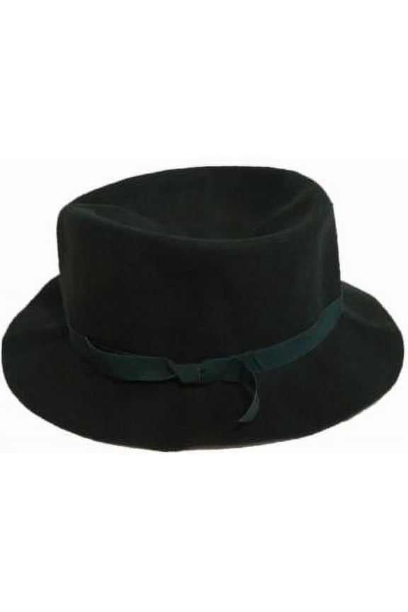 Authentic Rolled Wool Maine Crusher Hat (Medium (7 1/8), Hunter Green)