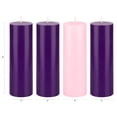 thumbnail image 2 of Mega Candles 4 pcs Unscented Christmas Advent Round Pillar Candle, Hand Poured Premium Wax Candles 3 Inch x 9 Inch, Holidays, Church, Decorations, Devotional, Celebration, Party & More, 2 of 4