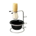 thumbnail image 4 of Juego de brochas de afeitar de 3 pulgadas con soporte de metal para baño, ergonómicas y compactas para hombres, afeitado en húmedo para el cuidado, 4 of 8