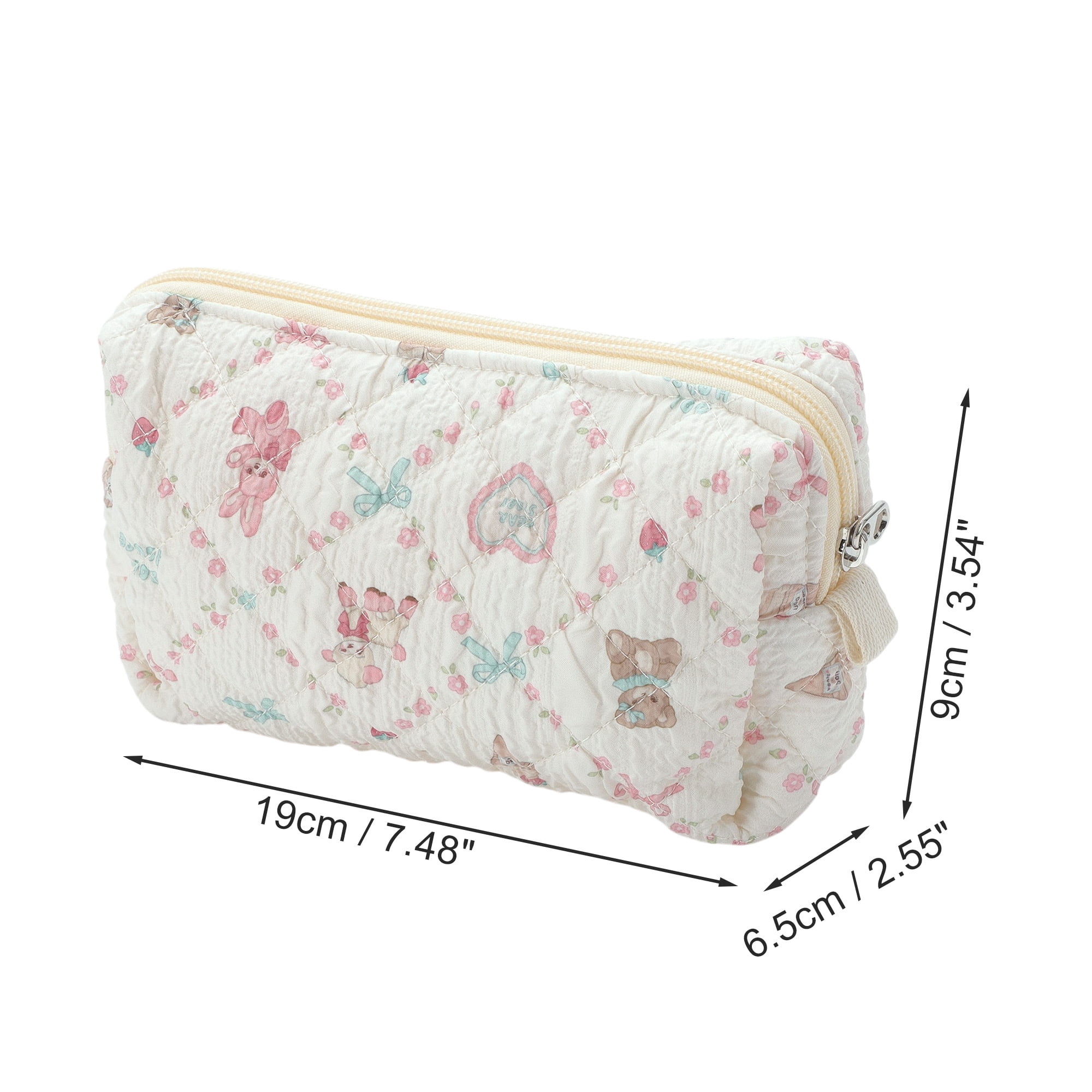 Unique Bargains Lace Cake Pink Makeup Bag for Travel and Storage with Drawstring Closure