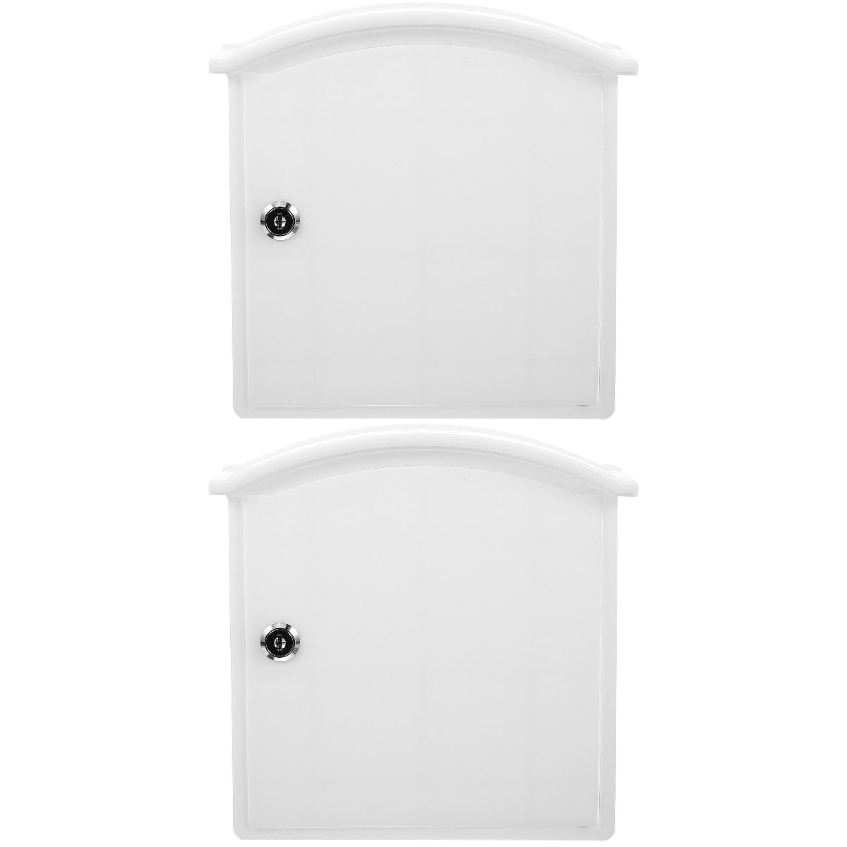 Hemoton 2-Pack Lockable Plastic Box with Key, Wall-Mountable Home Hanging Storage Case